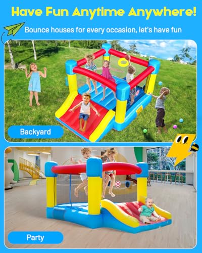 6.7'x8.4' Inflatable Bounce House with Slide A30796