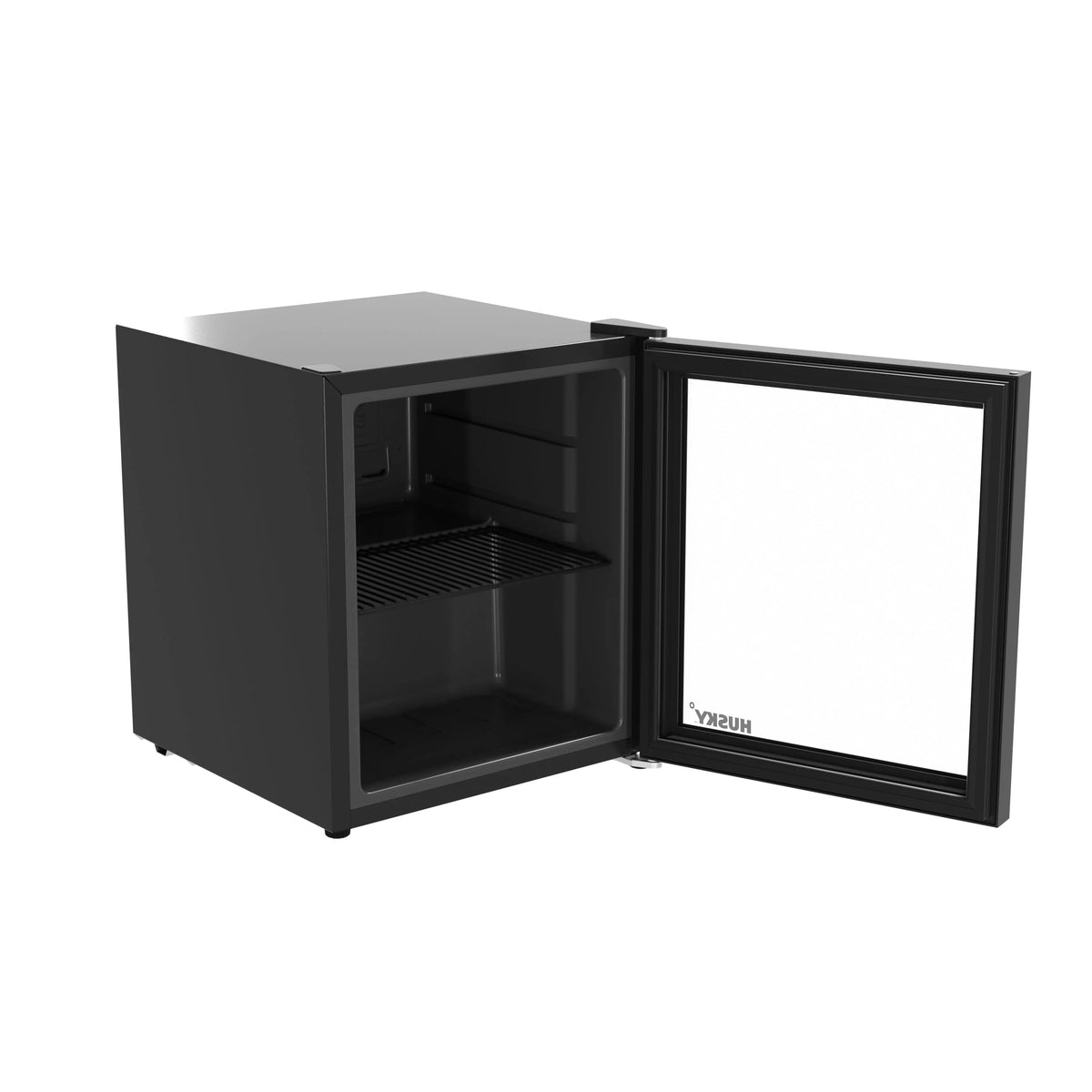 46L Reversible Glass Door Beverage Refrigerator 1.6 Cu Freestanding Countertop Mini Fridge in Black T851