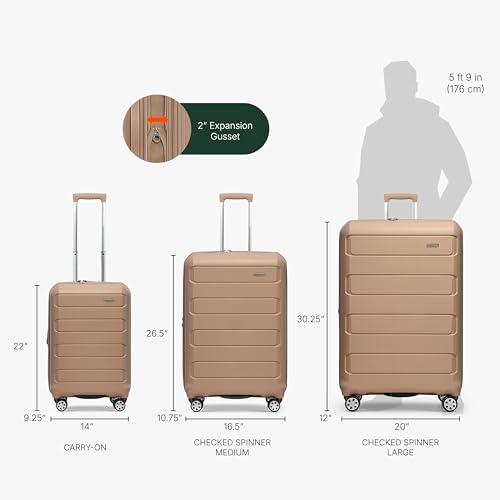 Black 22" Hardshell Expandable Spinner Luggage C7693