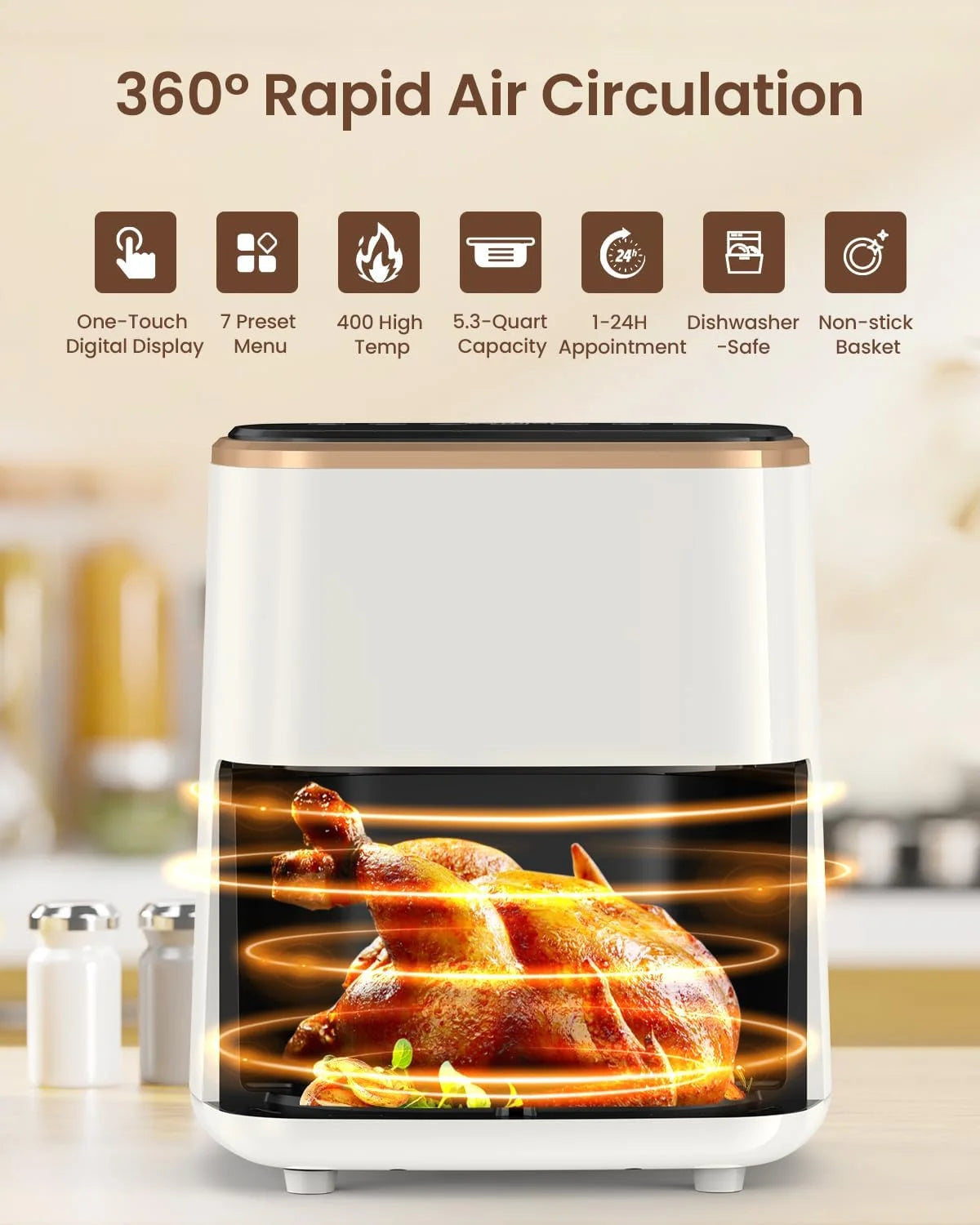 5.3Qt Air Fryer with Viewing Window G6601