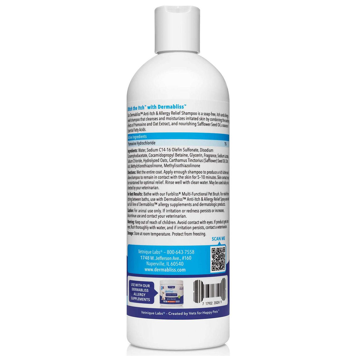 Anti-Itch & Allergy Relief Medicated Shampoo 16oz U4450