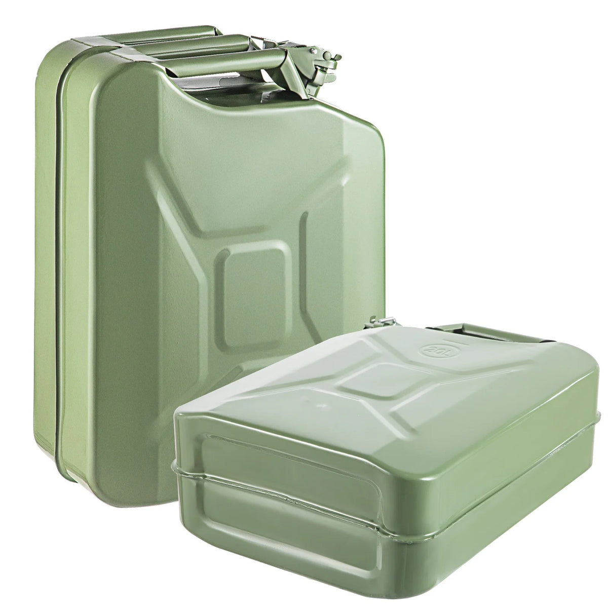 5.3 Gallon Portable Steel Fuel Can with Flexible Spout, 2pcs Green M658119