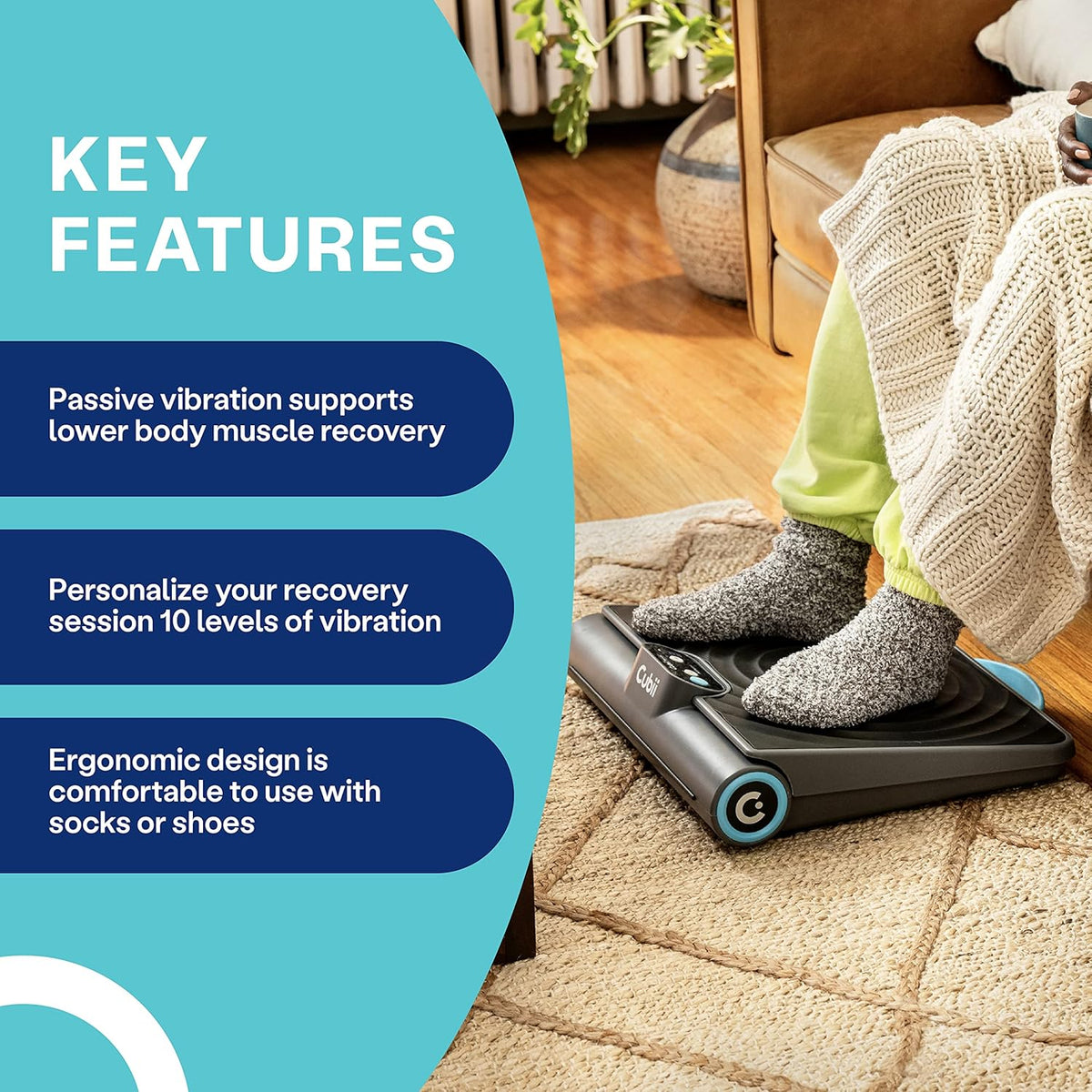 Cordless Portable Foot and Lower Leg Massager Vibration Foot Plate D710915