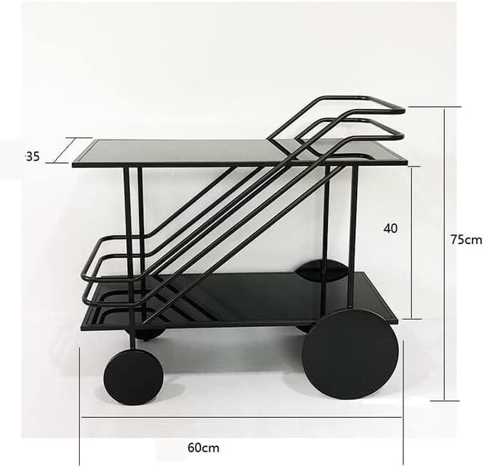 Iron Dining Cart with Glass Shelf B886566