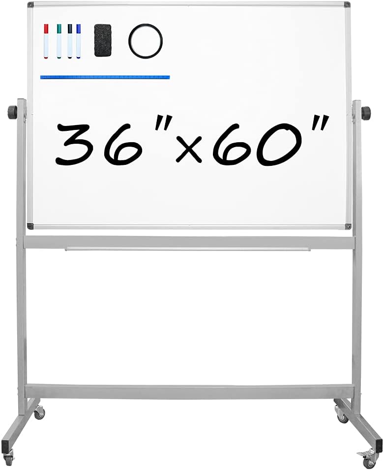 36 x 72 Inch Rolling Double Sided Magnetic Whiteboard L370162