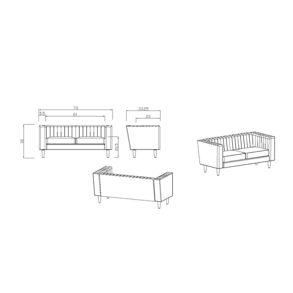Green Channel Tufted Sofa H183081