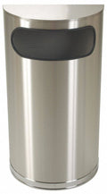 Half Round 9 Gal Silver Wastebasket I30183
