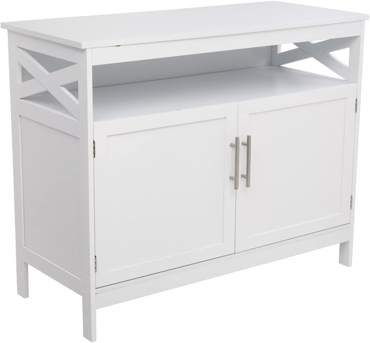 Ivory White Kitchen Sideboard Buffet Storage Cabinet with 2 Drawers Z411