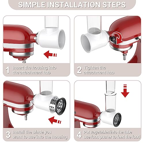 Slicer Shredder Attachment for Kitchenaid Stand Mixer with 3 Blades C1673