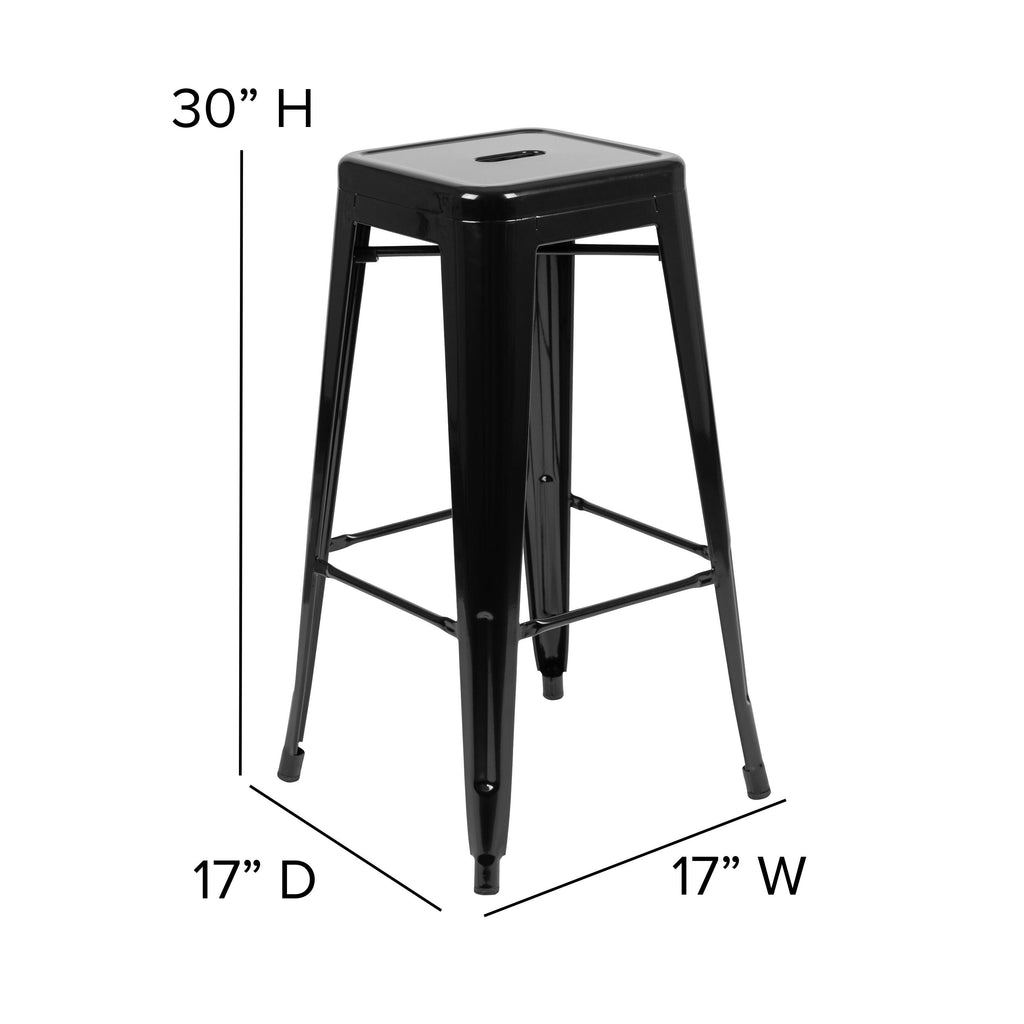 4 Pack 30x22 High Metal Stackable Bar Stool E626