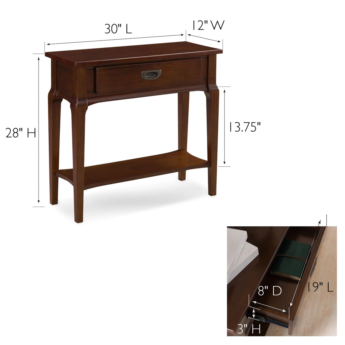 Heartwood Cherry One Drawer Console L841892