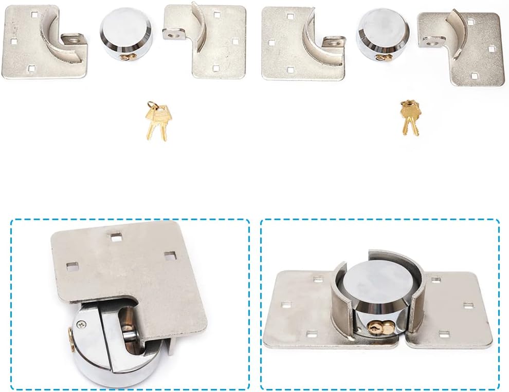 73Mm 2Pcs Hidden Shackle Padlock with 4 Keys T325431