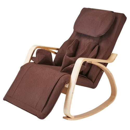 Brown Cotton Fabric Rocking Chair V57909