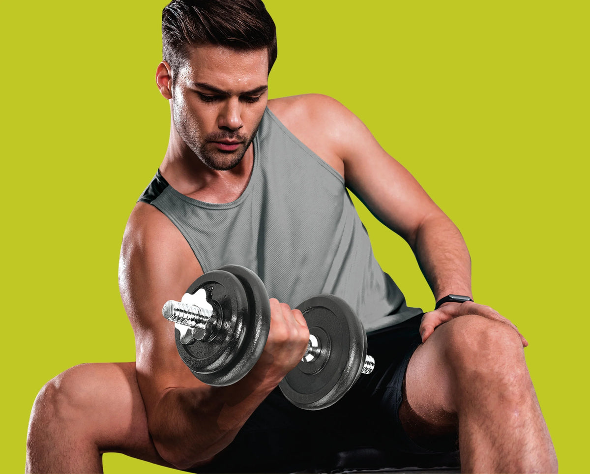 40 lb Adjustable Cast Iron Dumbbell Set with Case T825