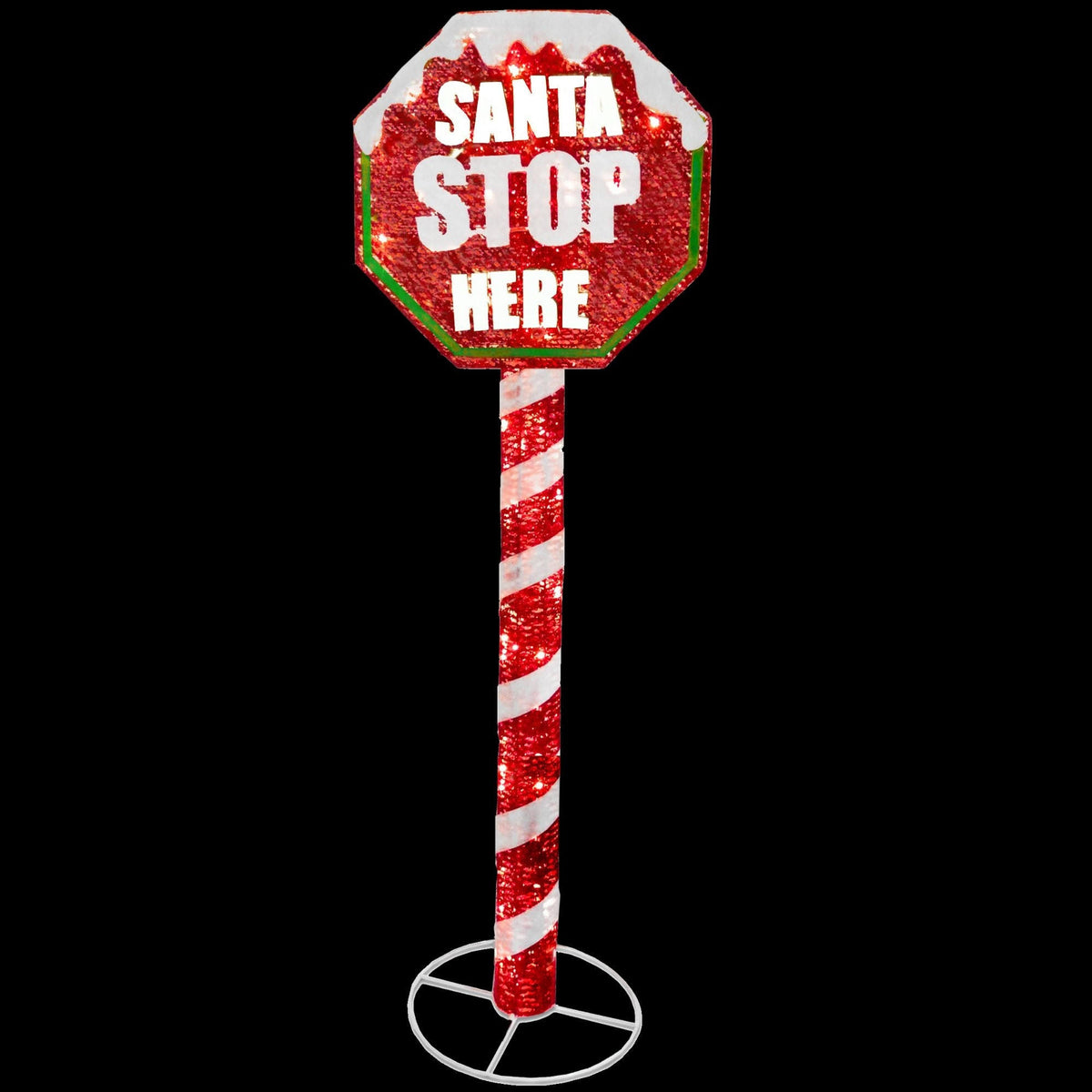 Red and White Stop Sign Decor with LED Lights Z257322