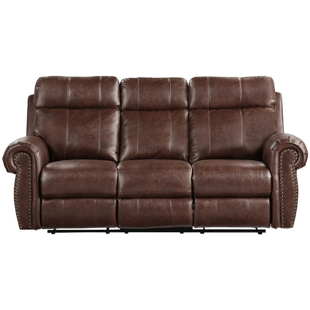 Brown Microfiber Power Reclining Sofa Q23663