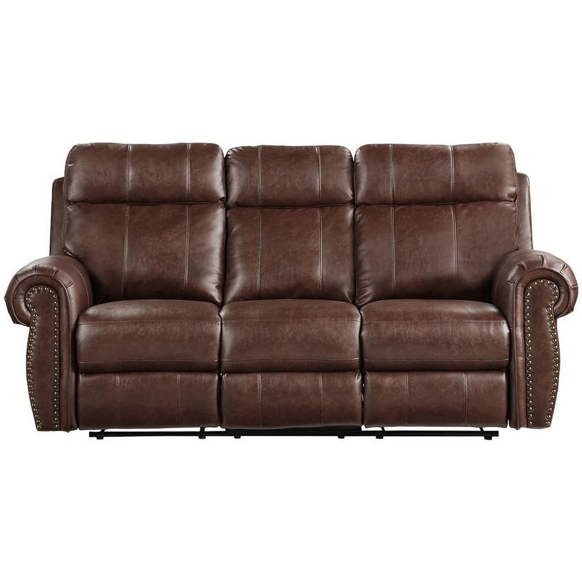 Brown Microfiber Power Reclining Sofa Q23663