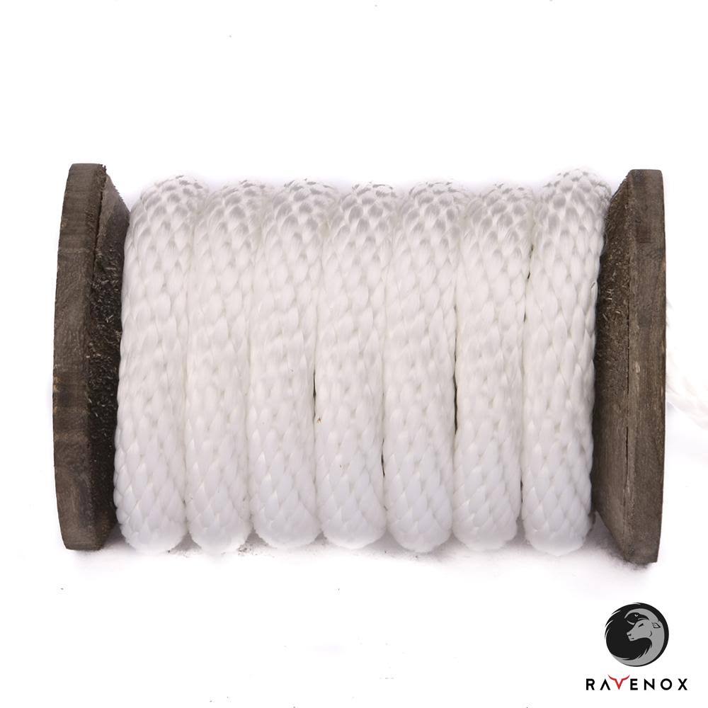 White Solid Braid Polyester Rope 1/4-Inch x 1000-feet A8136
