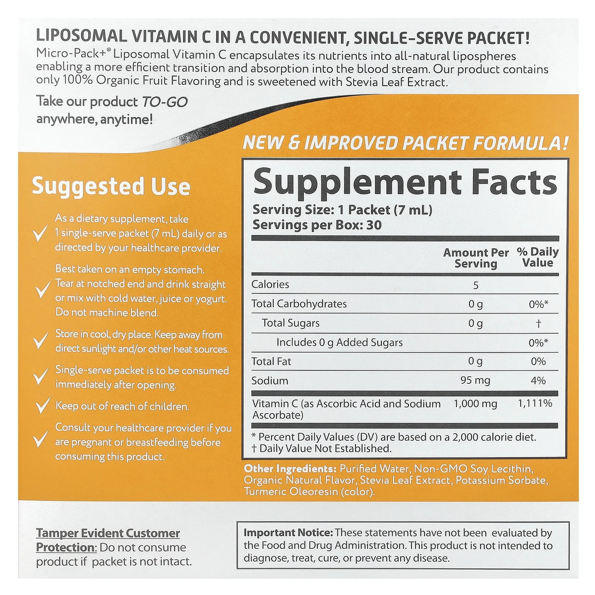 Micro-Pack+ Vitamin C 1000 mg. - 30 Packet(s) G8493
