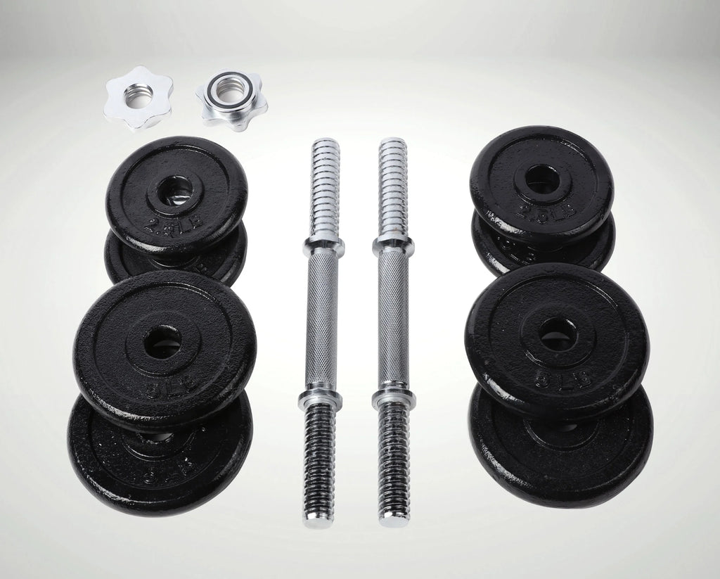 40 lb Adjustable Cast Iron Dumbbell Set with Case T825