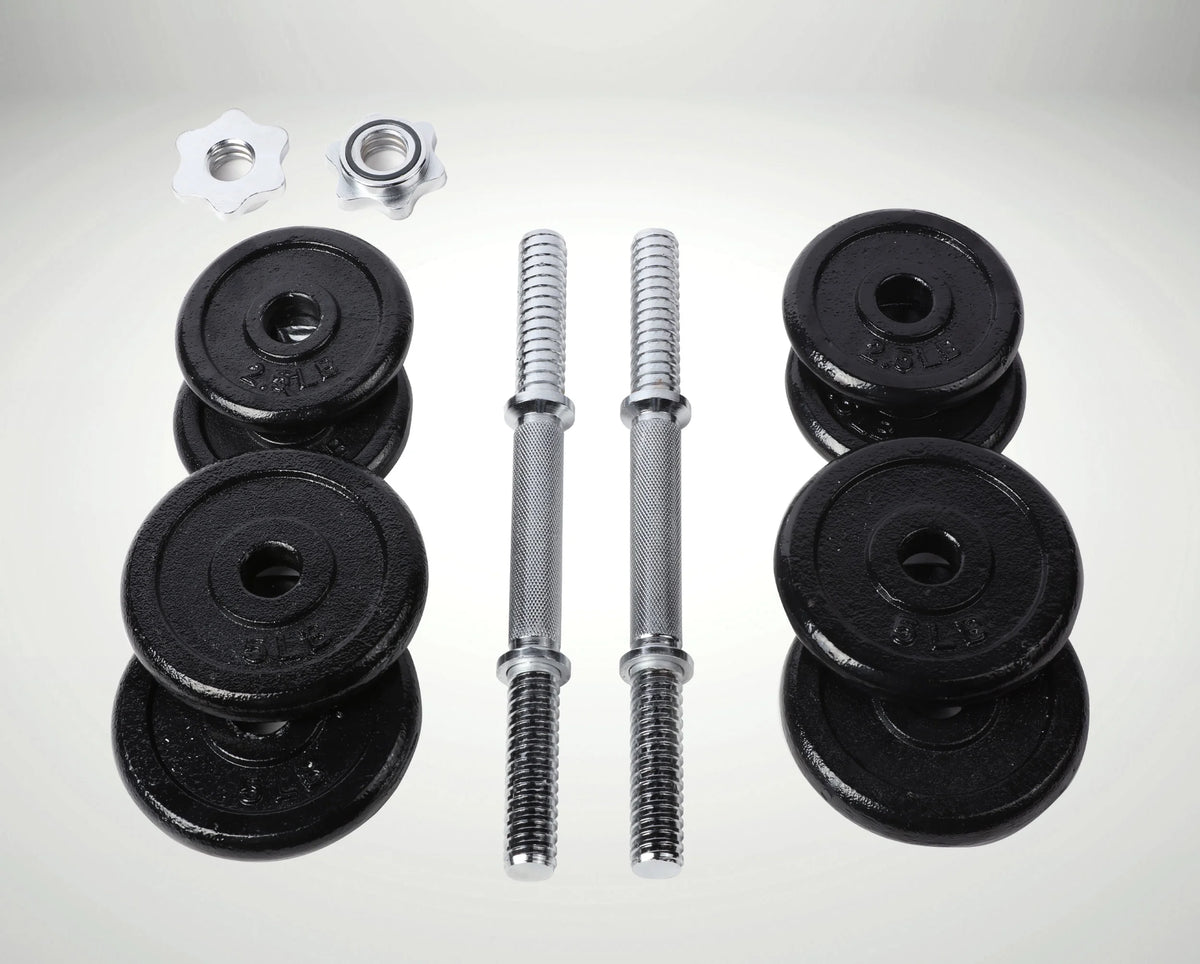 40 lb Adjustable Cast Iron Dumbbell Set with Case T825
