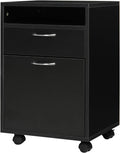Black Mobile File Cabinet with Lockable Drawer S97637