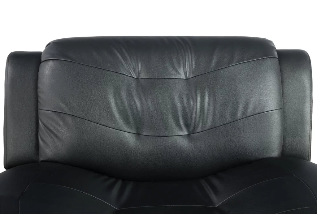 3 Piece Faux Leather Sofa Loveseat and Chair Set Black I191