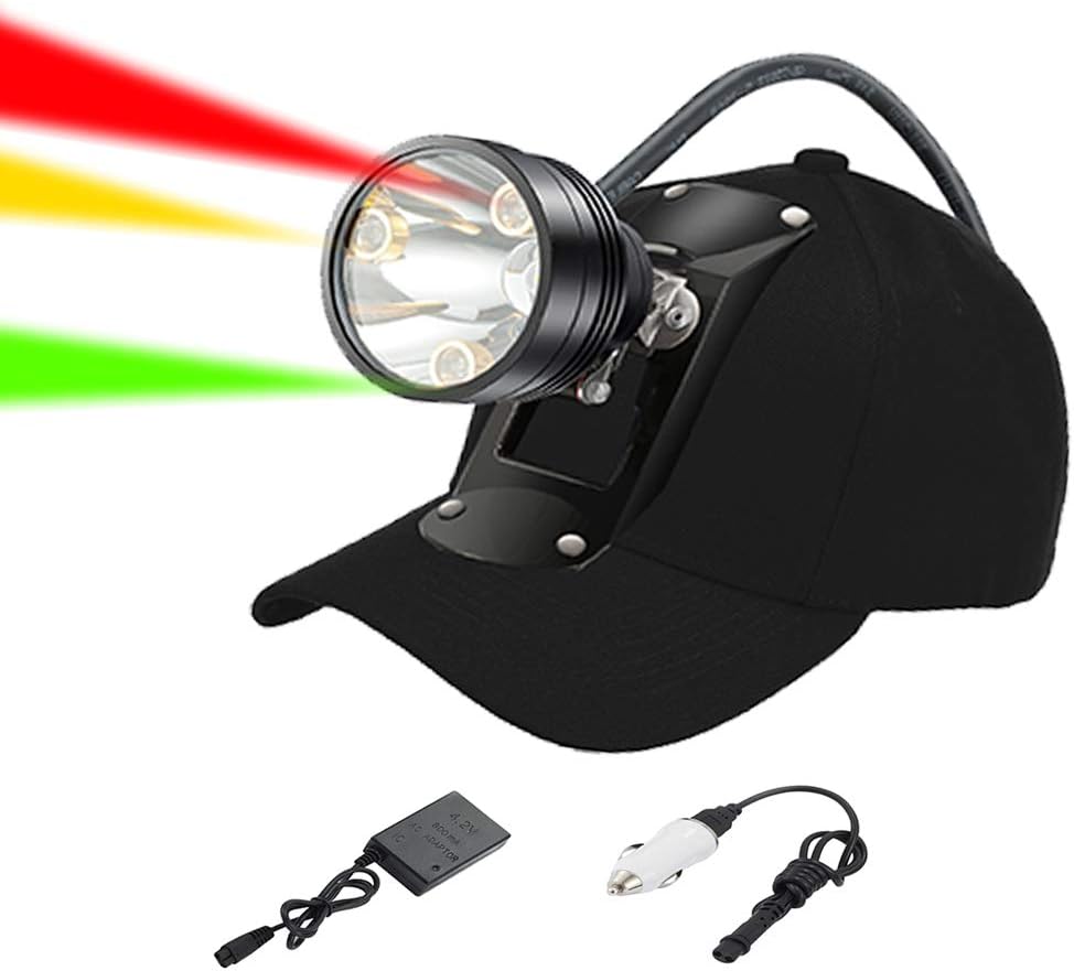 Rechargeable Waterproof Headlamp with 4 LEDs (White Red Green Amber) R6993
