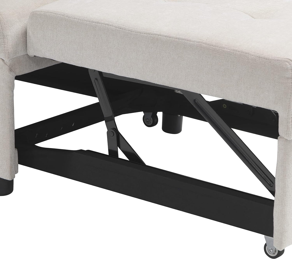 Beige Folding Ottoman Sleeper Sofa Bed M669