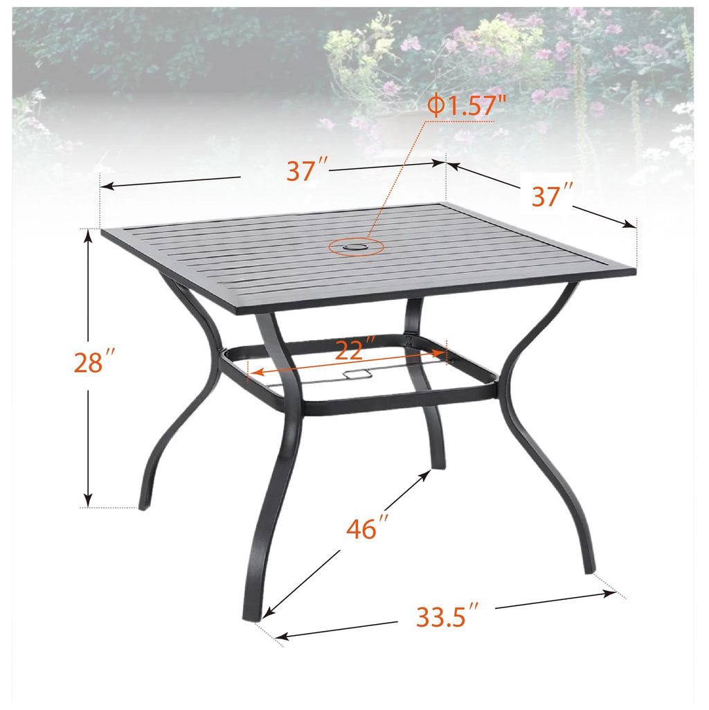 6-Piece Outdoor Patio Dining Set with 9 ft Umbrella A345