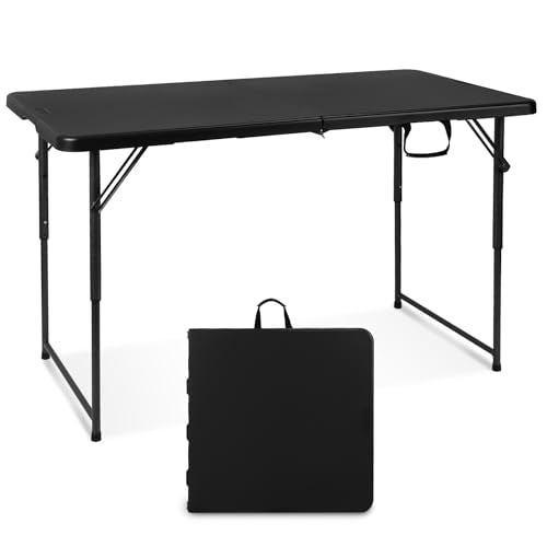 4 Foot Heavy Duty Plastic Folding Table with Carrying Handle I337