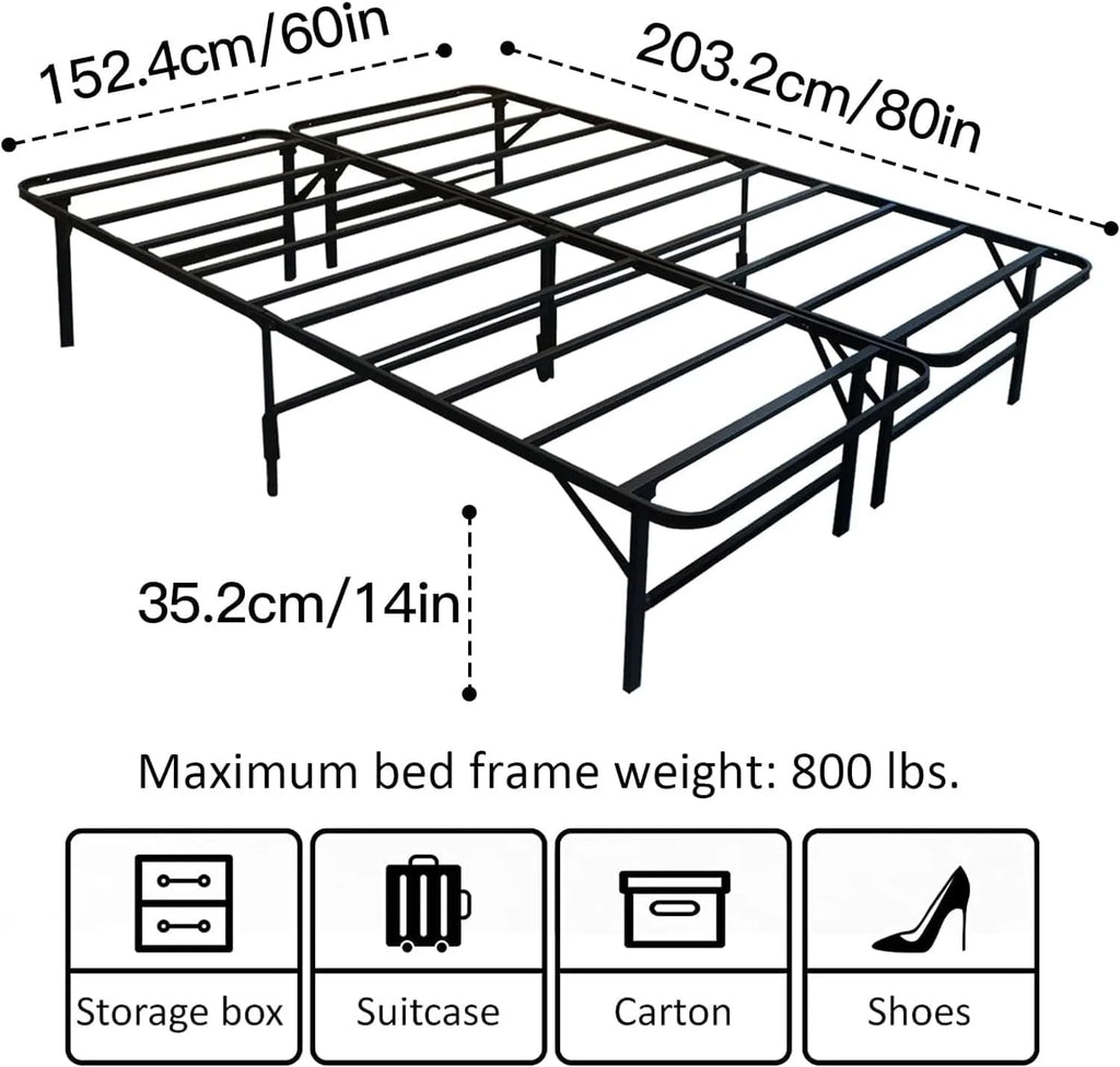 Queen Metal Bed Frame with Steel Slats Z8416