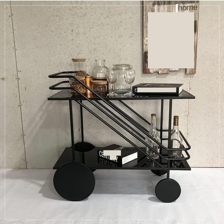 Iron Dining Cart with Glass Shelf B886566