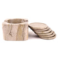 Sahara Beige Coasters with Square Holder (Set of 6) F176910