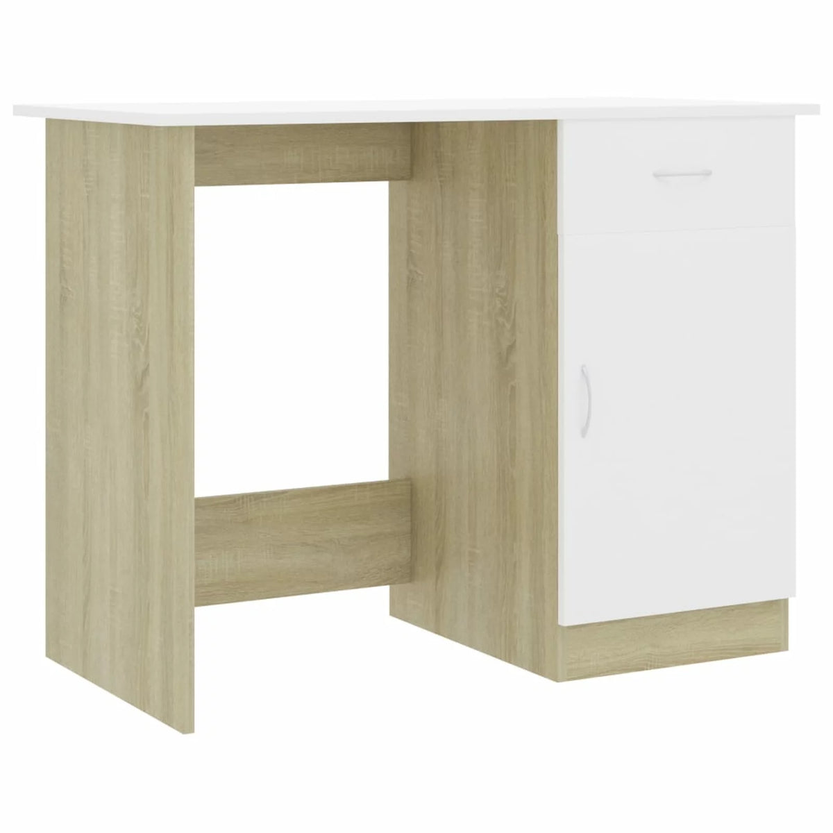 White Computer Desk with Storage Drawer and Door Cabinet W812