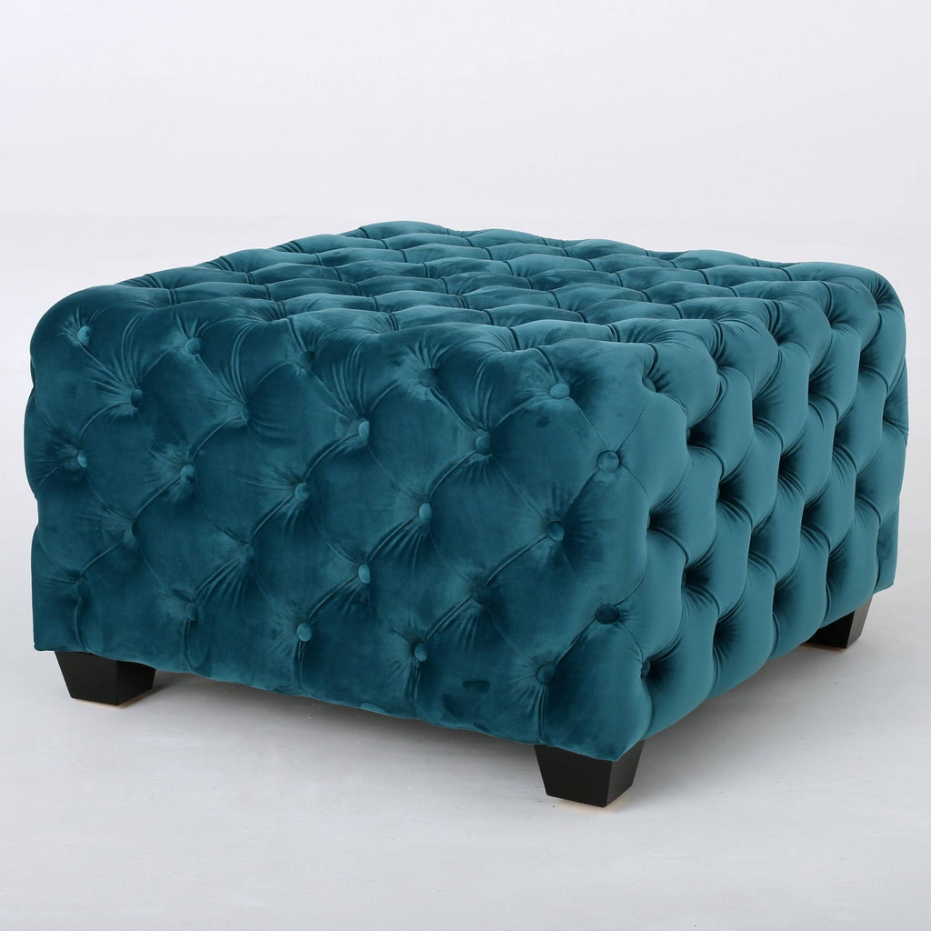 Grey Velvet Ottoman R52014