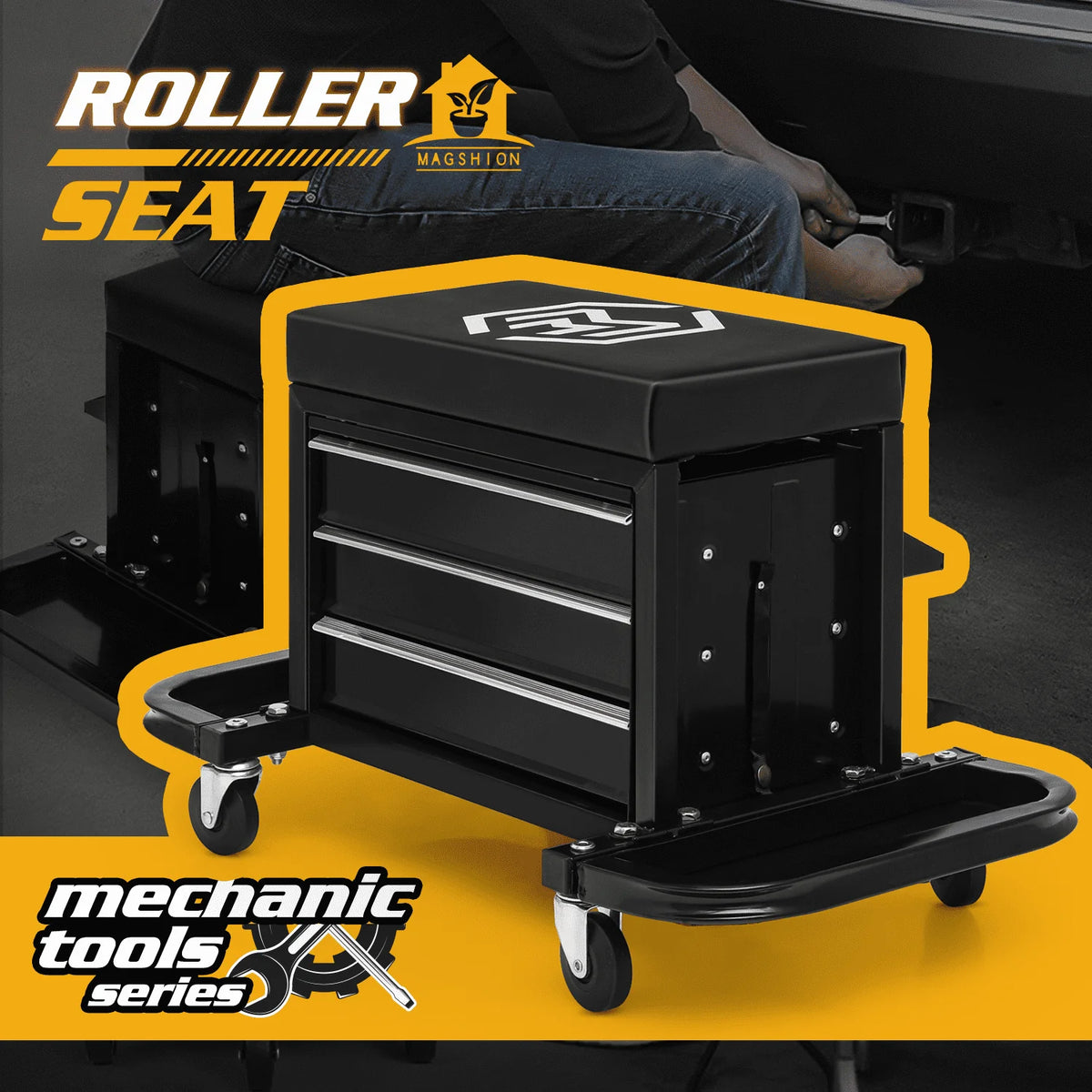 Red 3-Drawer Rolling Tool Box with Tool Tray V2250