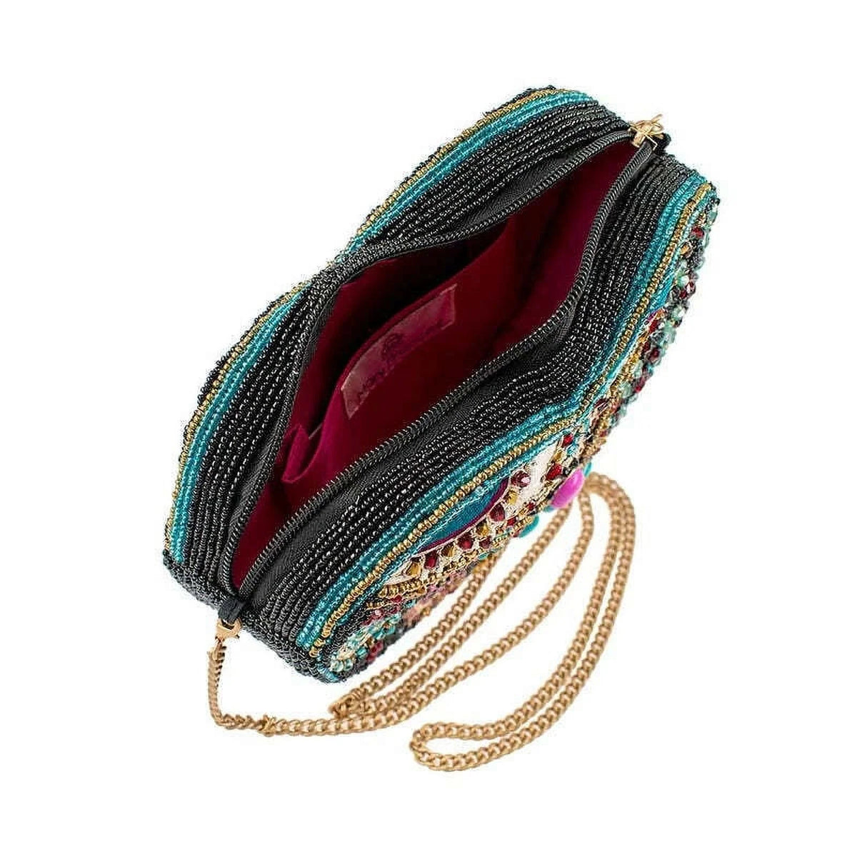 Black Embroidered Heart Crossbody Handbag C2665