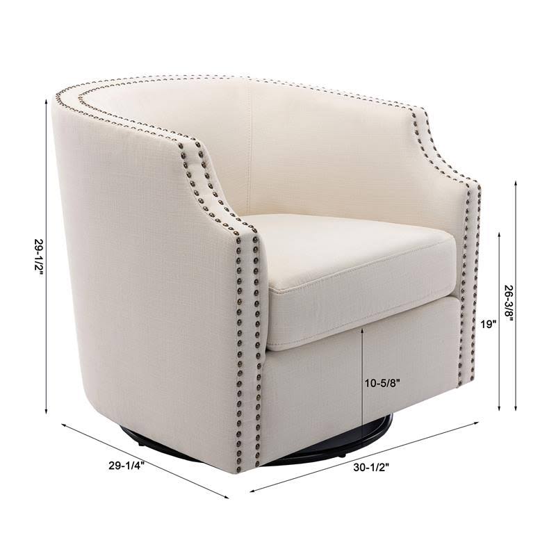 Linen Swivel Barrel Chair W81490