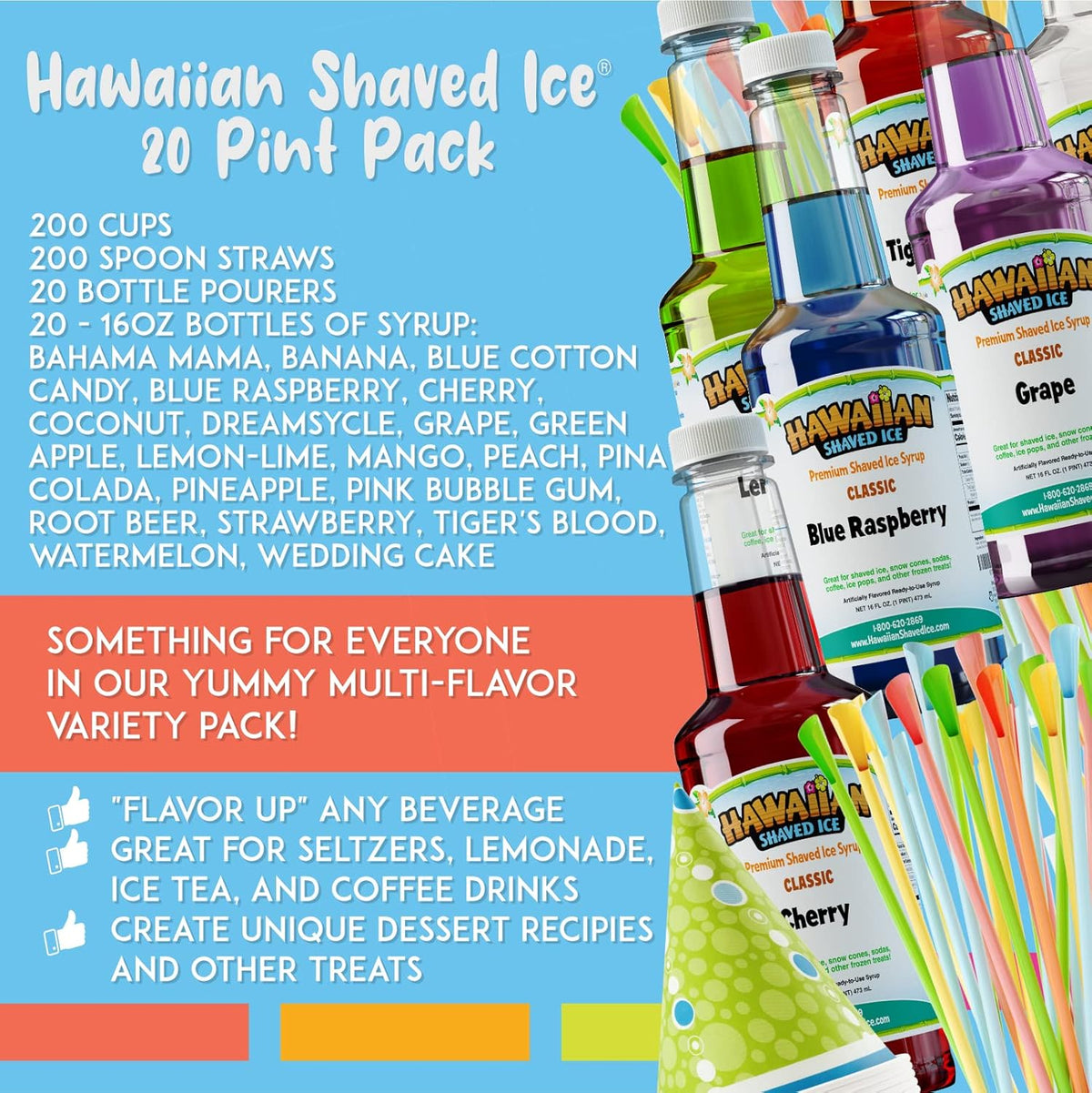 10 Flavor Syrups and Accessories bundled with 20 Flavor Syrups and Accessories P35815