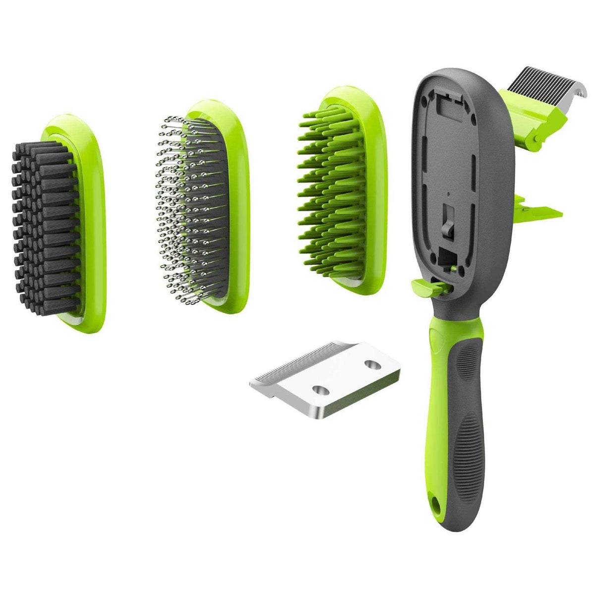 5-in-1 Interchangeable Dematting and Deshedding Bristle Pin and Massage Pet Comb T130348