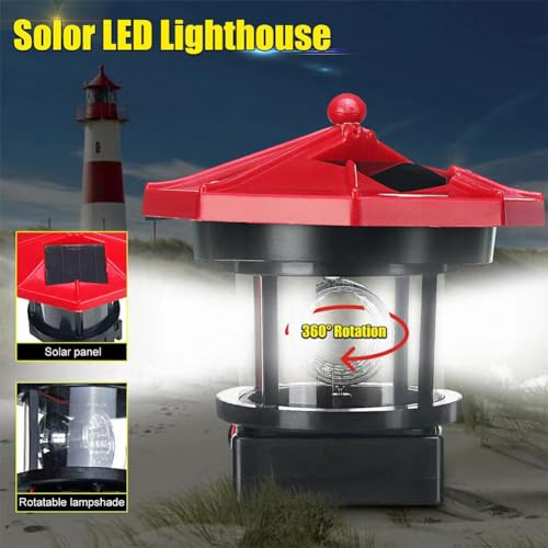 Rotating LED Solar Lighthouse P595