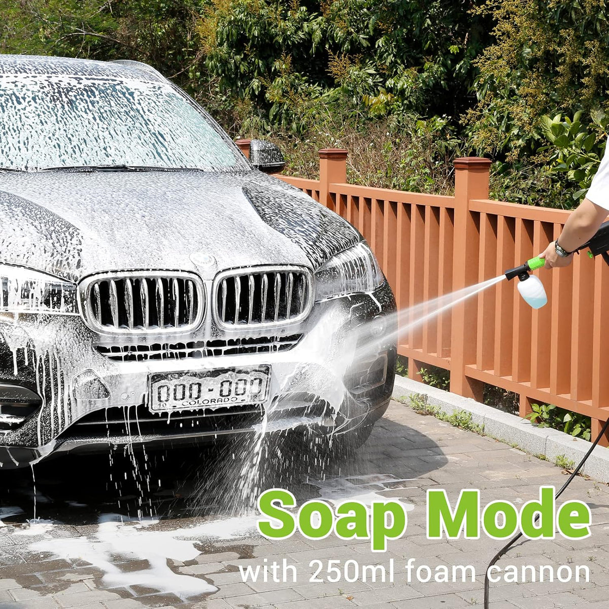 3000PSI 2.5GPM Portable Electric Pressure Washer with 4 Nozzles Foam Cannon O979826