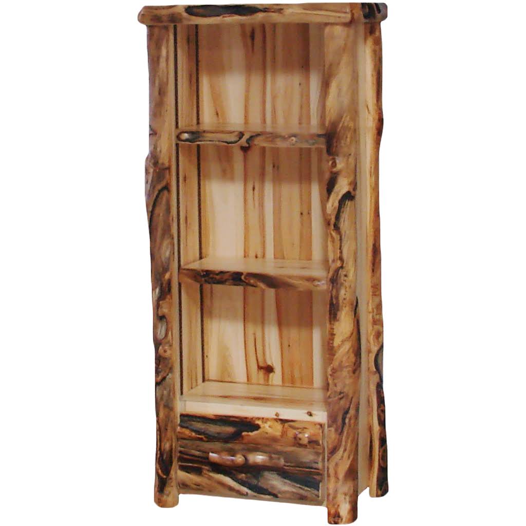 Rustic Tall Bookcase with Drawer N406099