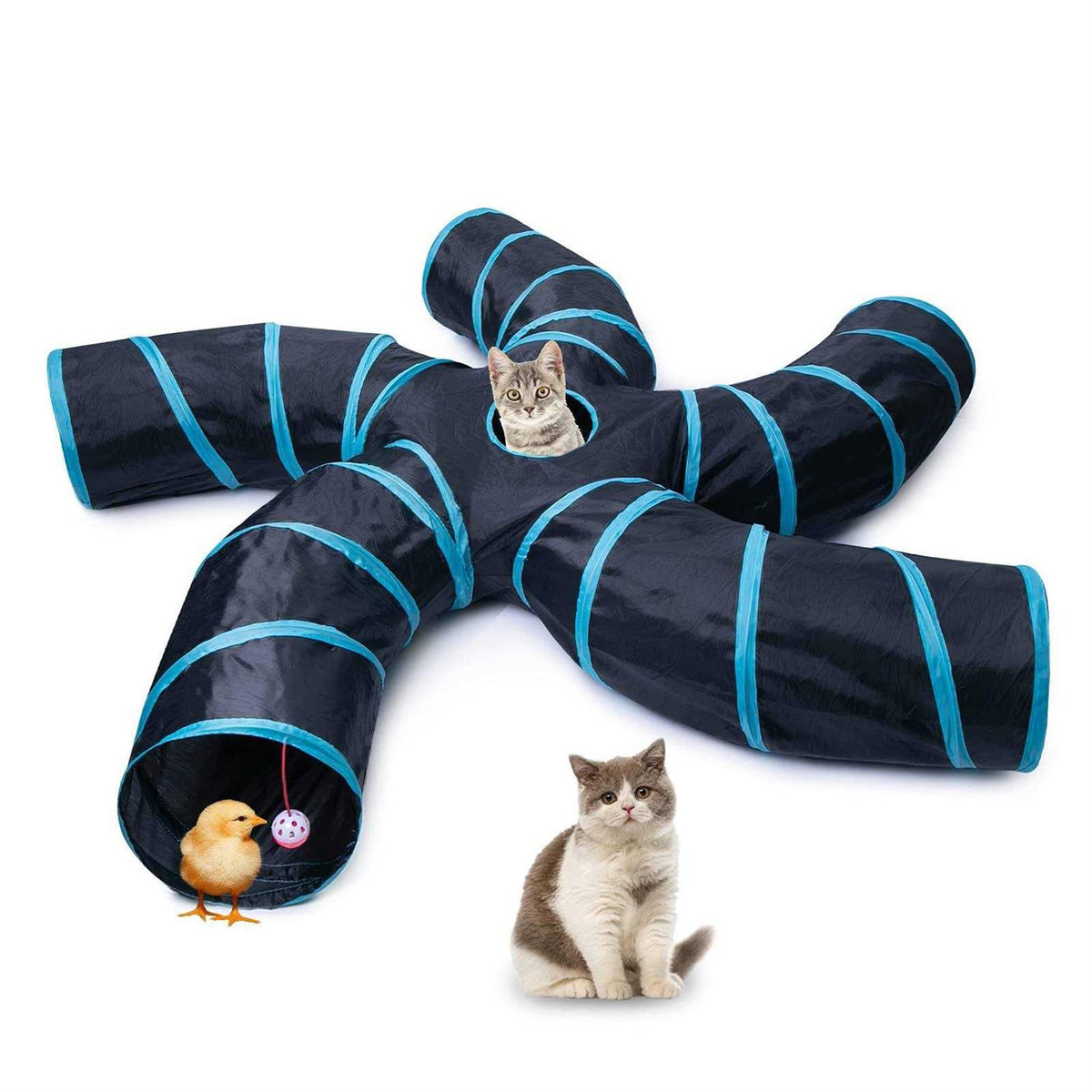 Cat Tunnel with Play Ball Collapsible Pet Tube B5923