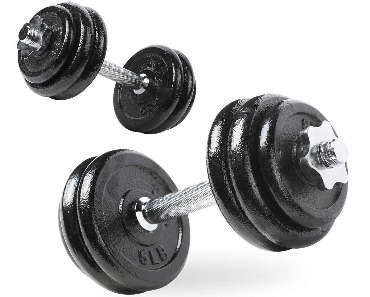 40 lb Adjustable Cast Iron Dumbbell Set with Case T825
