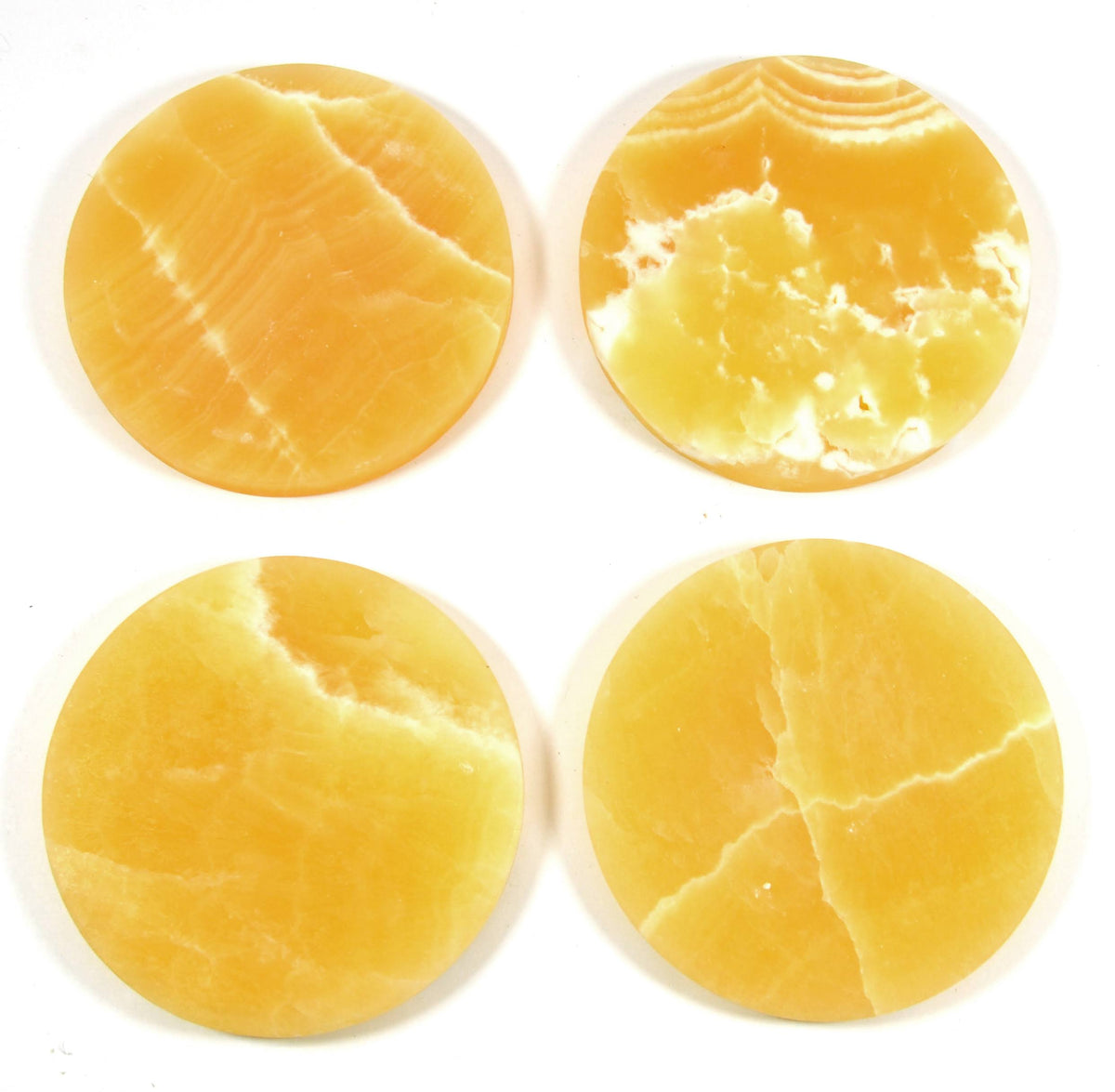 Creamy Orange Aragonite Stone Coasters V340874
