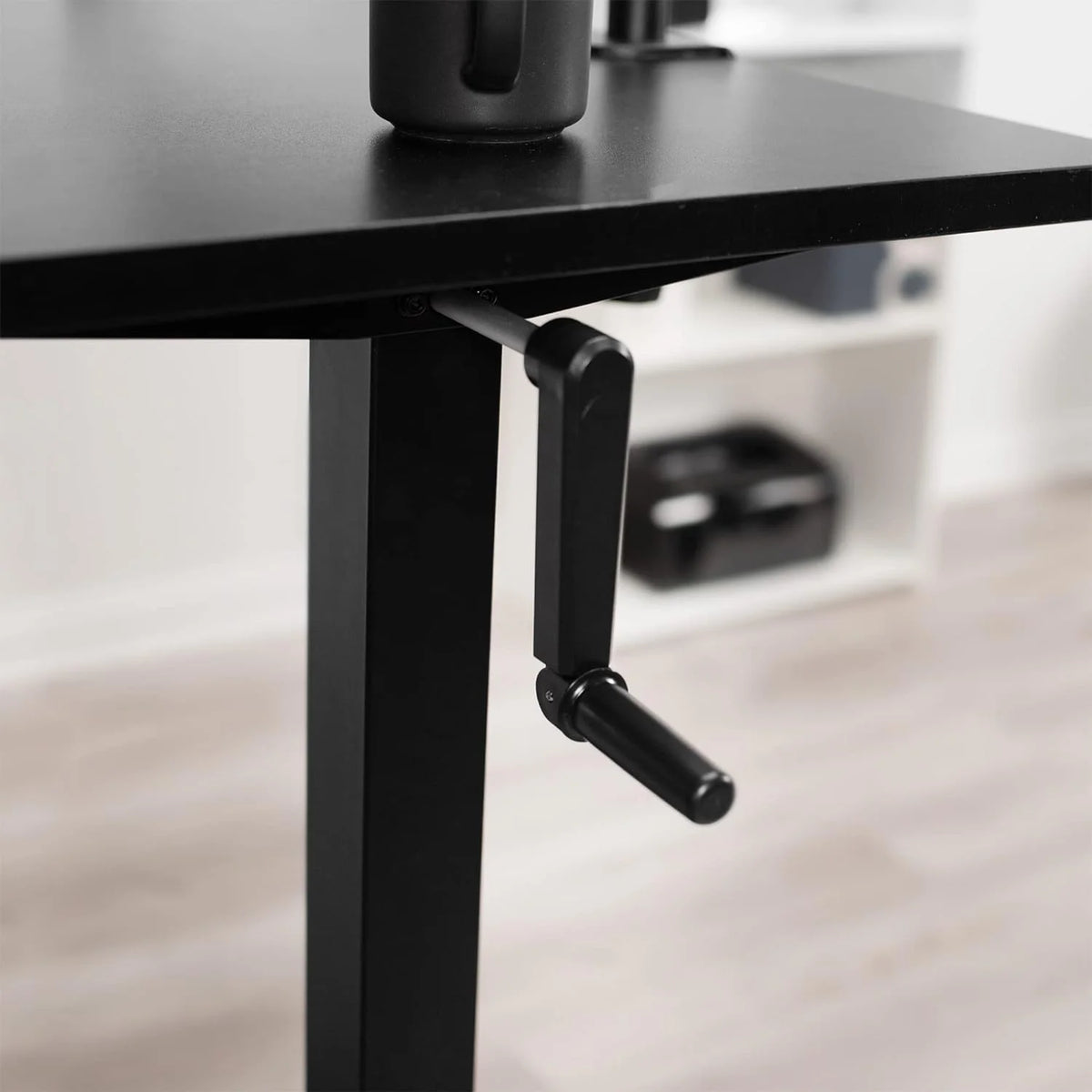 Manual Height Adjustable 36 X 24 Inch Black Standing Desk O24075