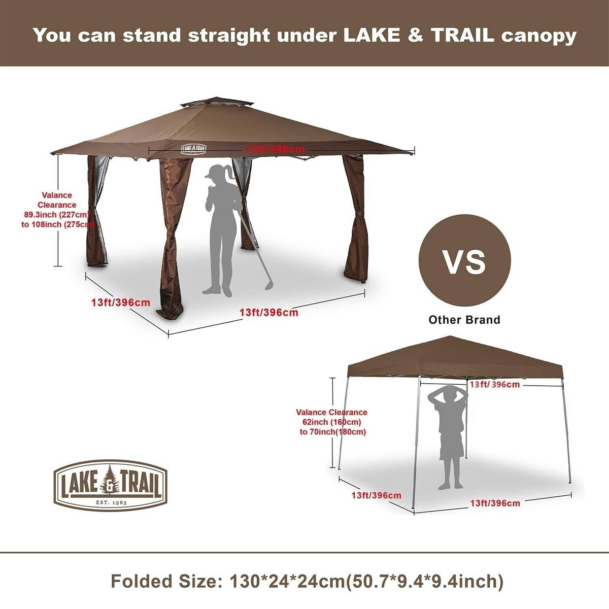 13 x 13 Straight Leg Pop-Up Canopy Gazebo G64011