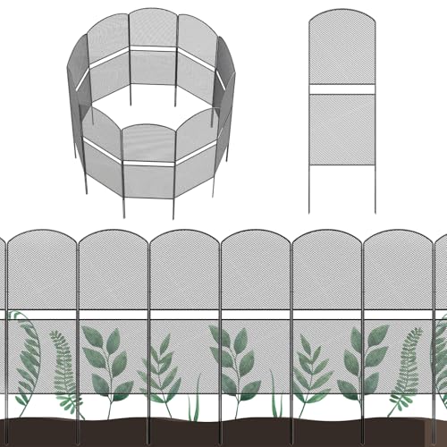 Mesh Decorative Garden Fence 10 Pack, 38.5in x 10ft Rustproof Metal Wire Panel C137666